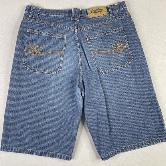 VTG Brooklyn Express Shorts Mens 40 (37) Blue Denim Baggy Loose Skater Y2K Jeans - Picture 2 of 10